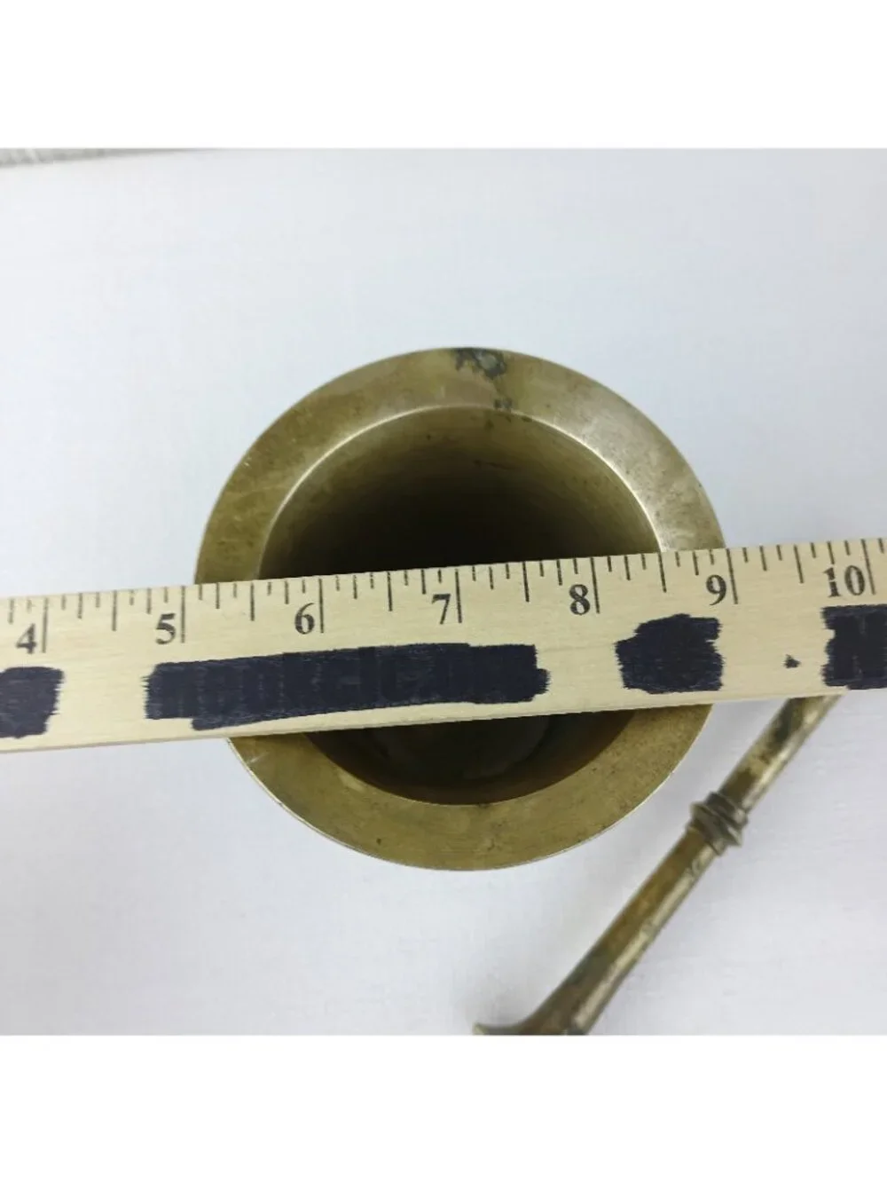 Vintage Mortar & Pestle  Heavy Solid Brass Pharmacy Apothecary Bowl Set